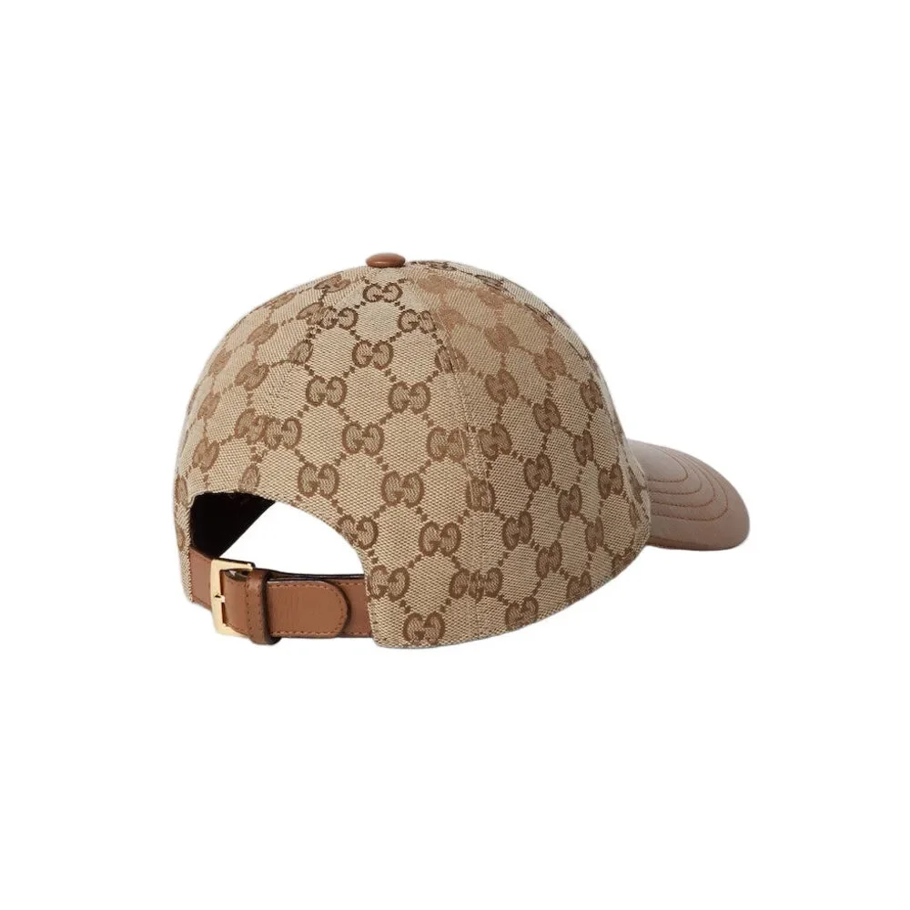 Gucci GG Canvas Baseball Hat with Brown Leather - Picture 3 of 4